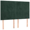 Miniatyrbillede 4 af 9: vidaXL Ramsäng med madrass mörkgrön 140x200 cm sammet