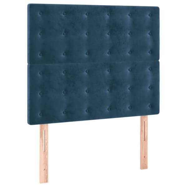 vidaXL kontinentalseng med madras 90x200 cm fløjl mørkeblå