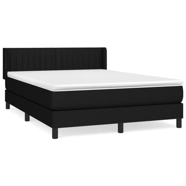 vidaXL kontinentalseng med madras 140x190 cm stof sort