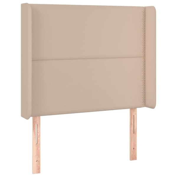 vidaXL kontinentalseng LED-lys 90x190 cm kunstlæder cappuccinofarvet