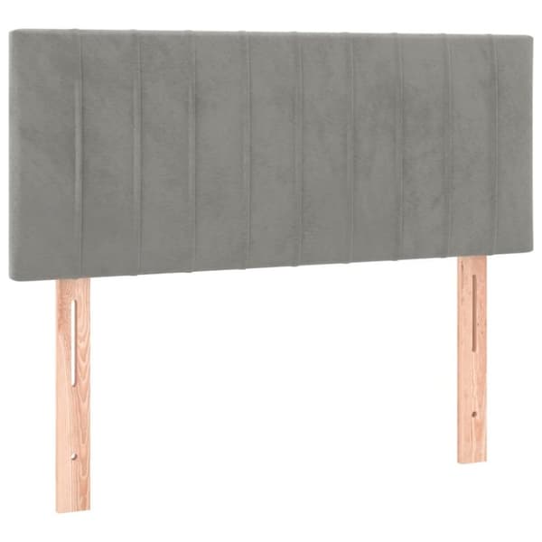vidaXL kontinentalseng med LED-lys 80x200 cm velour lysegrå