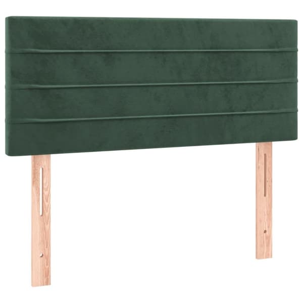 vidaXL kontinentalseng med madras 90x190 cm fløjl mørkegrøn