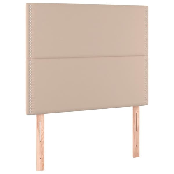 vidaXL kontinentalseng 90x190 cm kunstlæder cappuccinofarvet