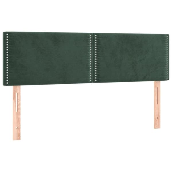 vidaXL kontinentalseng med madras 140x190 cm fløjl mørkegrøn
