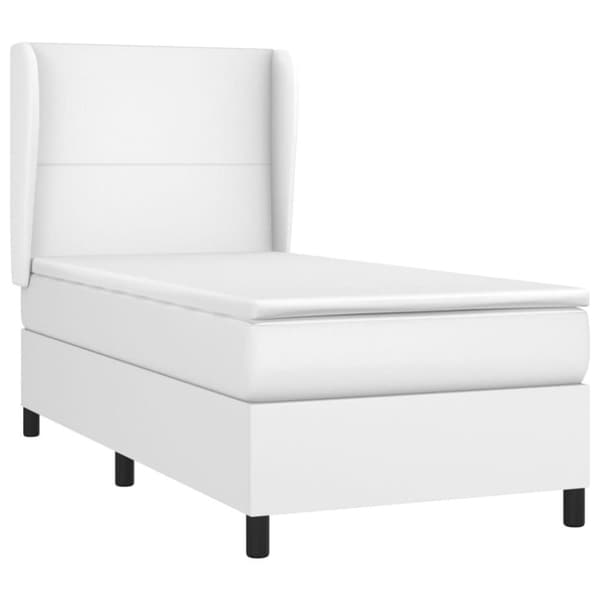 vidaXL kontinentalseng med madras 100x200 cm kunstlæder hvid