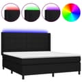Miniatyrbillede 1 af 8: vidaXL kontinentalseng med LED-lys 160x200 cm stof sort