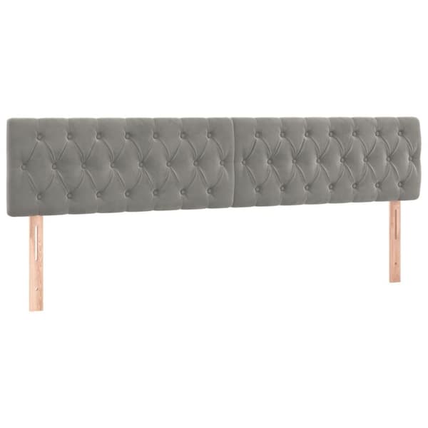vidaXL kontinentalseng med madras 180x200 cm fløjl lysegrå