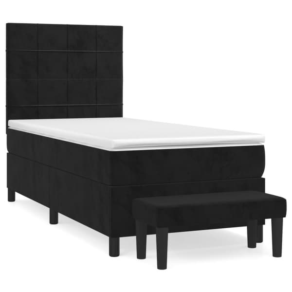 vidaXL kontinentalseng med madras 100x200 cm fløjl sort