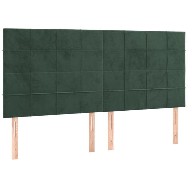 vidaXL Ramsäng med madrass mörkgrön 180x200 cm sammet