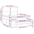 Miniatyrbillede 8 af 10: vidaXL kontinentalseng med madras 140x200 cm kunstlæder grå