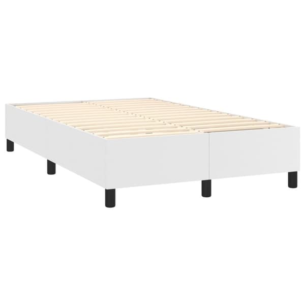 vidaXL kontinentalseng med madras 120x200 cm kunstlæder hvid