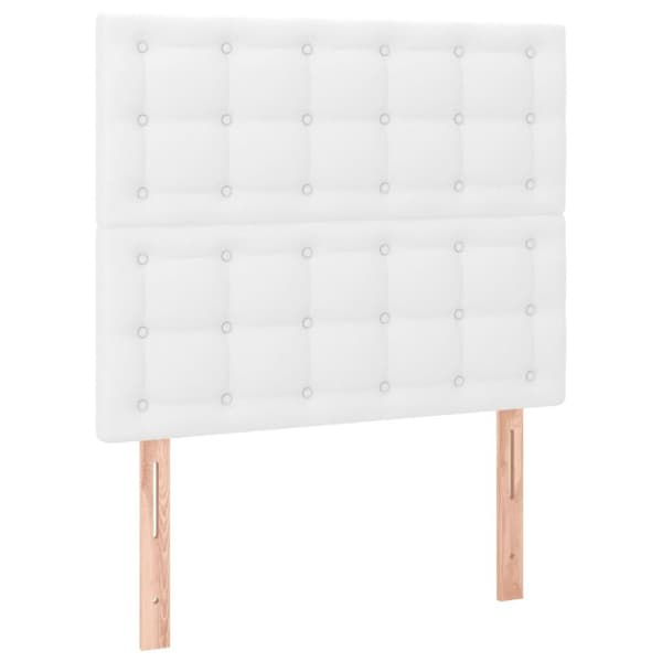 vidaXL kontinentalseng med madras 120x200 cm kunstlæder hvid