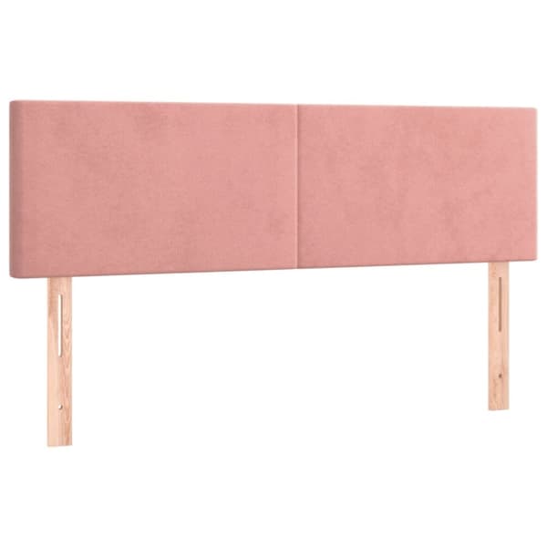 vidaXL kontinentalseng med madras 140x190 cm fløjl lyserød