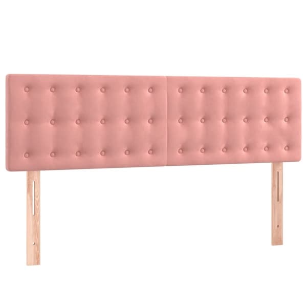 vidaXL kontinentalseng med madras 140x190 cm fløjl lyserød