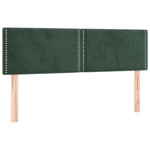 vidaXL kontinentalseng med madras 140x190 cm fløjl mørkegrøn