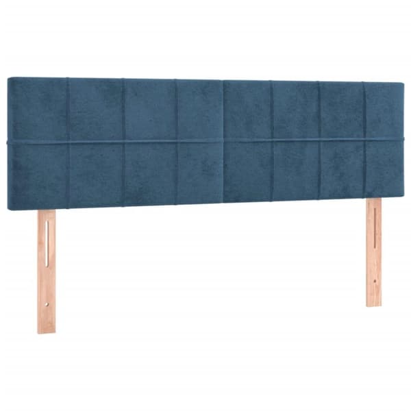 vidaXL kontinentalseng med madras 140x190 cm fløjl mørkeblå