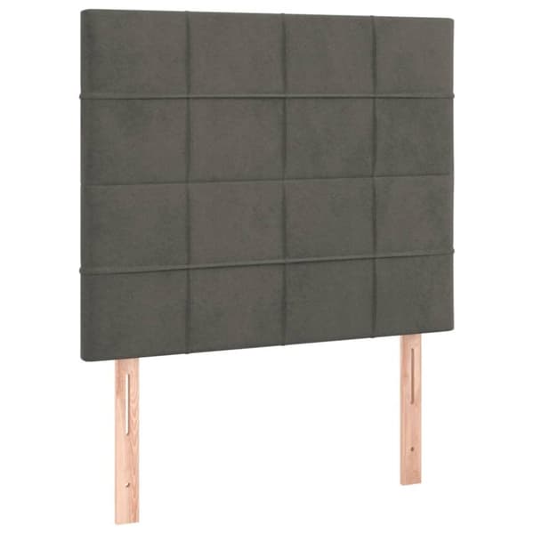 vidaXL kontinentalseng med madras 100x200 cm fløjl mørkegrå