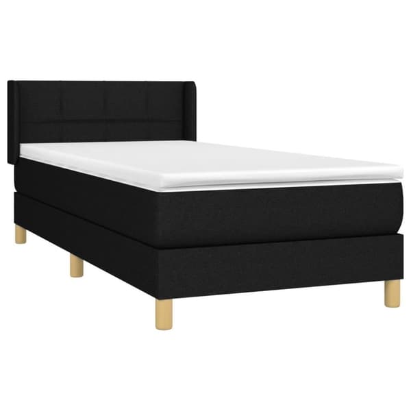 vidaXL kontinentalseng med madras 90x190 cm stof sort