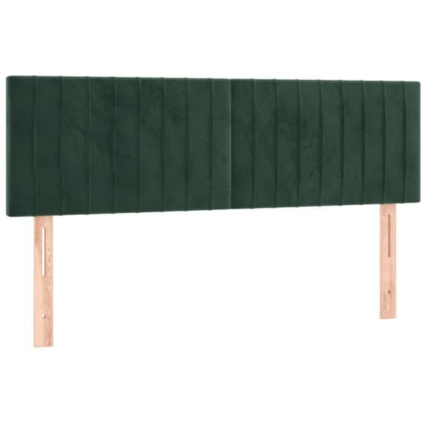 vidaXL kontinentalseng med madras 140x190 cm fløjl mørkegrøn