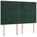 Miniatyrbillede 7 af 10: vidaXL kontinentalseng med LED-lys 140x190 cm fløjl mørkegrøn