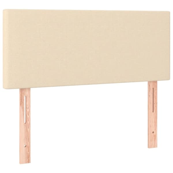 vidaXL kontinentalseng med madras 90x190 cm stof cremefarvet