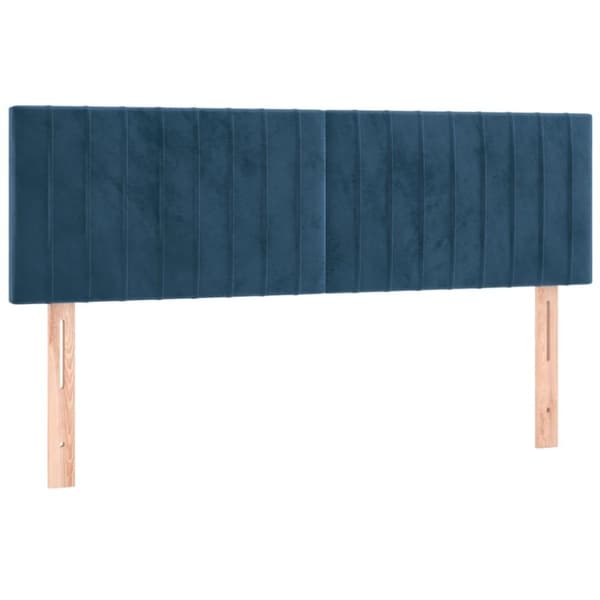 vidaXL kontinentalseng med madras 140x200 cm fløjl mørkeblå