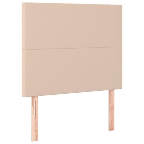 vidaXL kontinentalseng LED-lys 90x190 cm kunstlæder cappuccinofarvet