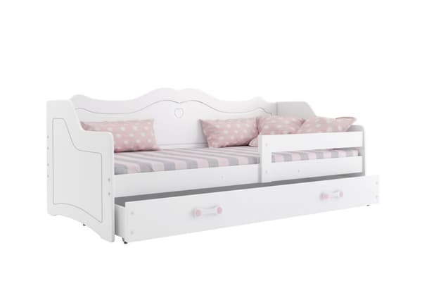 Barnsäng Melanie Med Madrass Och Förvaring 160x80cm rosa spånskiva,trä