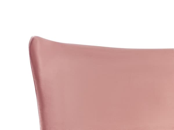 Seng Lyserød Velour 180 x 200 cm Polstret Stel Metalben Lamelbund Moderne Glamourøs Stil Soveværelse