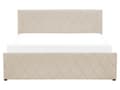 Miniatyrbillede 6 af 11: Seng Beige Velour 160 x 200 cm Moderne To Mands Seng med Opbevaring Blød Sengegavl Dobbeltseng Sengeramme Retro Design