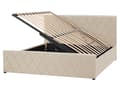 Miniatyrbillede 1 af 11: Seng Beige Velour 160 x 200 cm Moderne To Mands Seng med Opbevaring Blød Sengegavl Dobbeltseng Sengeramme Retro Design