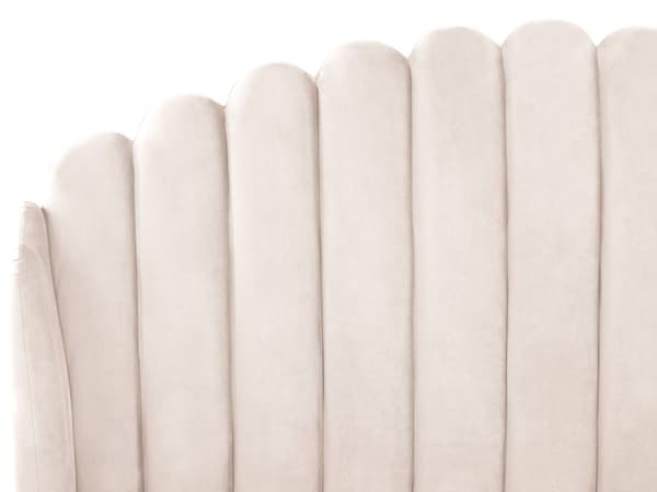 Seng Beige Velour 180 x 200 cm Moderne To Mands Seng Kanal Tuftet Sengegavl Dobbeltseng Sengeramme Retro Design Metalben