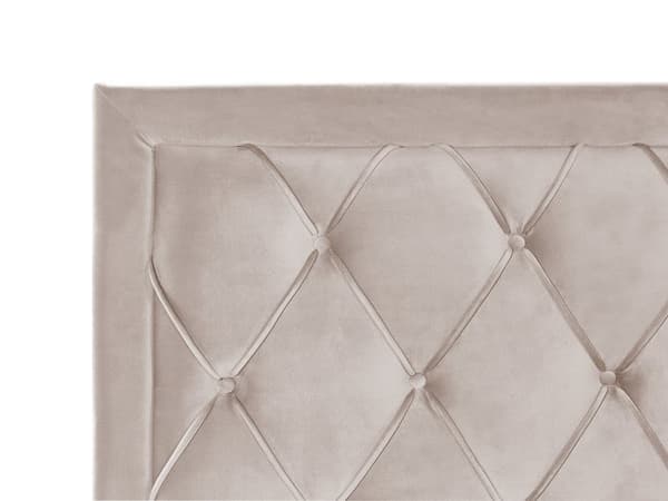 Parisänky beige 180 x 200 cm samettiverhoilu laatikoilla sälepohja nappikoristeltu glamour