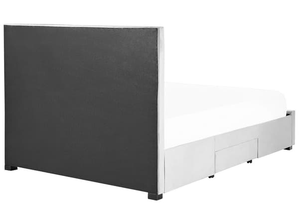 Parisänky vaaleanharmaa 160 x 200 cm samettiverhoilu laatikoilla sälepohja nappikoristeltu glamour