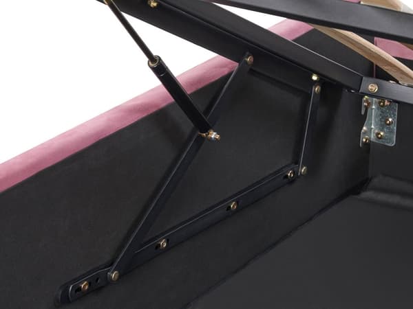 Förvaringssäng Rosa Sammetsklädsel Dubbel 180 x 200 cm med Lamellbas Diamanttuftad Sänggavel
