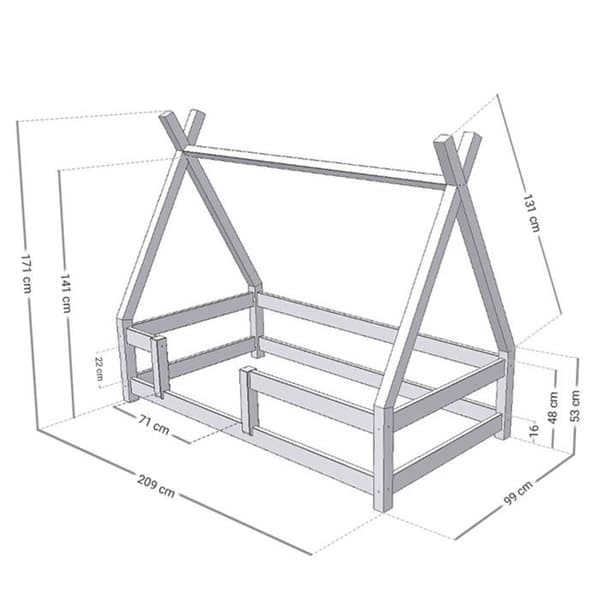 NAKANA barnhyttsäng 90 x 200 bensingrön