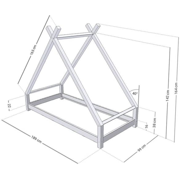 TAHUKA barn tipi säng 90 x 180 salvia grön