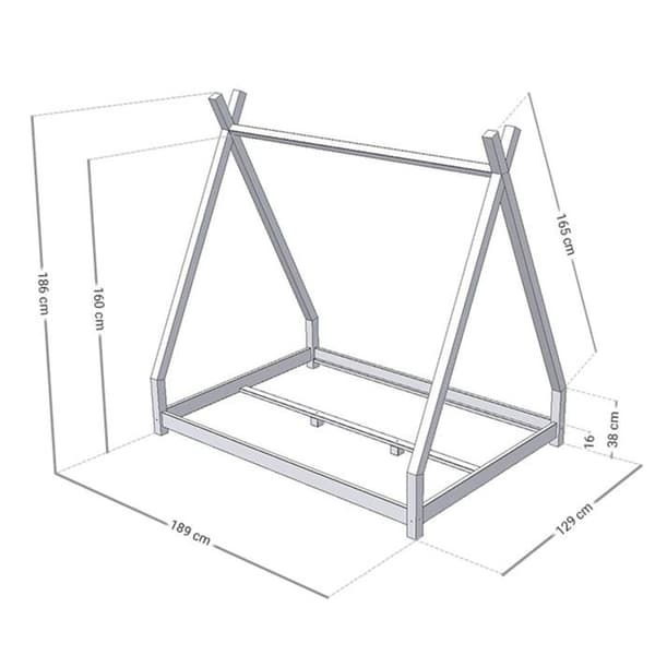 NAKANA barnsäng 120 x 180 ljusblå