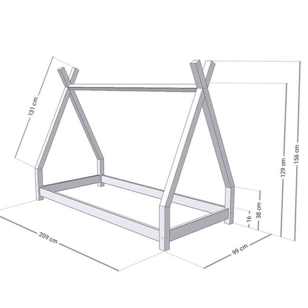 NAKANA barnsäng 90 x 200 pastellrosa