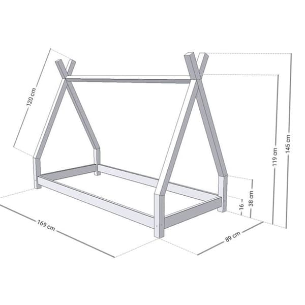 NAKANA barnsäng 80 x 160 ljusblå
