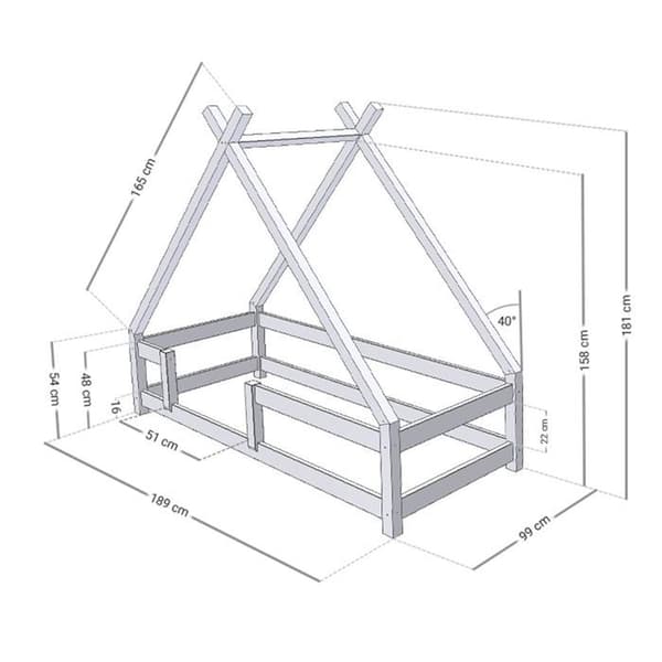 TAHUKA barnhyttsäng 90 x 180 bensingrön
