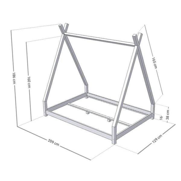 NAKANA tipi-säng för barn 120 x 200 tegelröd - GENERISK - Lamell - Massivt trä