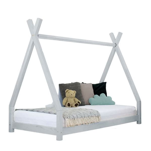 NAKANA barnsäng 80 x 180 ljusgrå