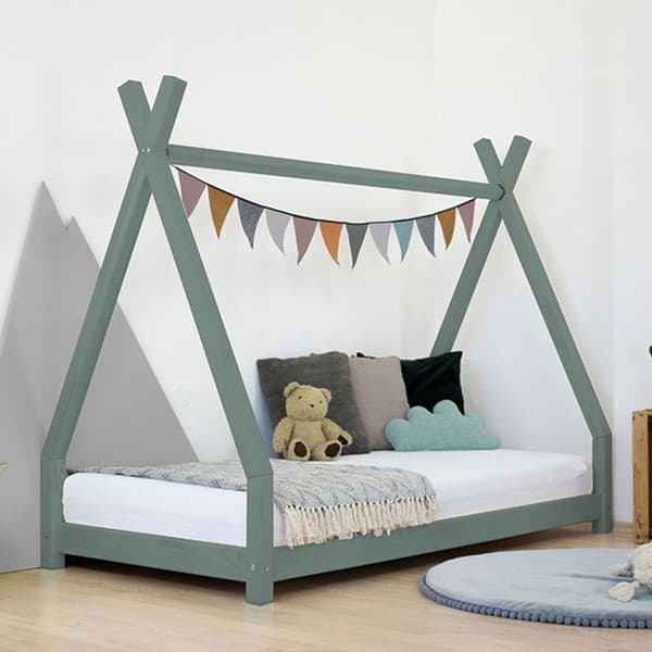 NAKANA tipi-säng för barn 90 x 180 salviagrön