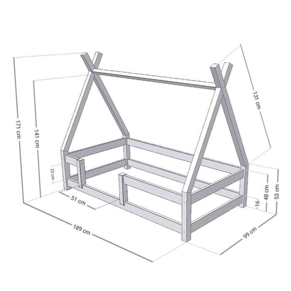 NAKANA barnhyttsäng 90 x 180 salviagrön