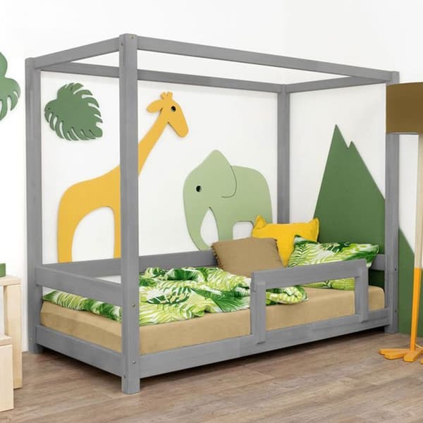 BUNKY barnhyttsäng 80 x 180 grå