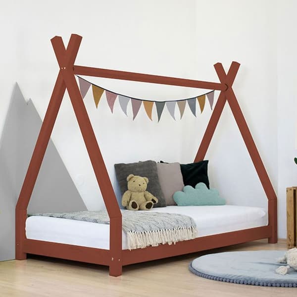 NAKANA barnsäng 90 x 190 tegelröd