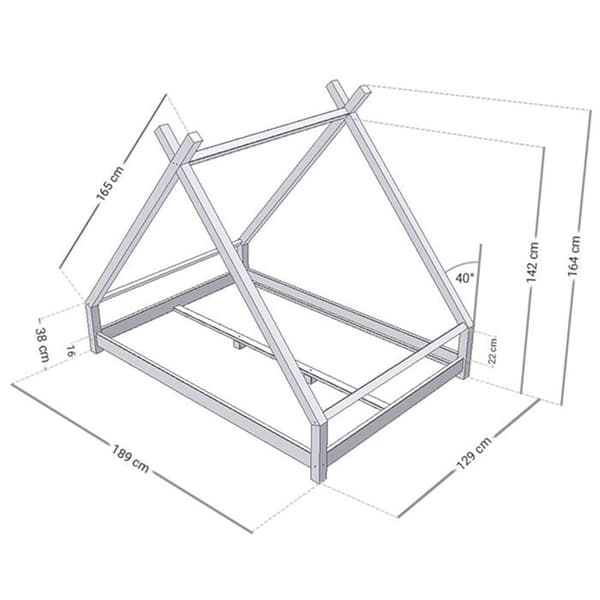 TAHUKA barn tipi säng 120 x 180 ljusblå