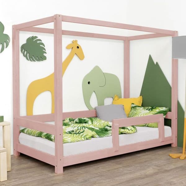 BUNKY barnhyttsäng 80 x 160 pastellrosa