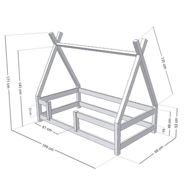 NAKANA barnhyttsäng 90 x 190 bensingrön